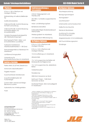 Колесни повдигачи с подвижна стрела JLG 450A Serie II