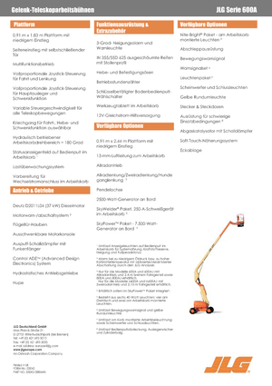 Колесни повдигачи с подвижна стрела JLG 600A