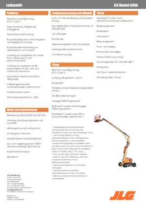 Колесни повдигачи с подвижна стрела JLG 600A
