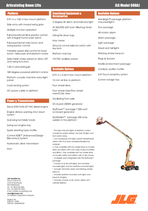 Колесни повдигачи с подвижна стрела JLG 600AJ