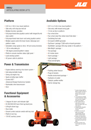 Колесни повдигачи с подвижна стрела JLG 600AJ