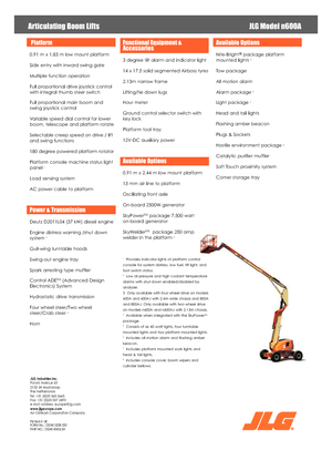 Колесни повдигачи с подвижна стрела JLG 600AN