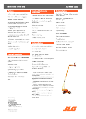 Колесни телескопични подемници JLG 600S