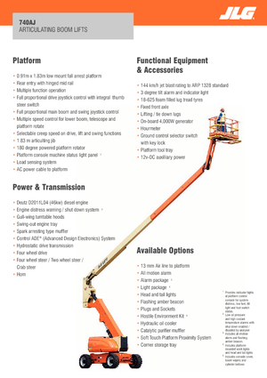 Колесни повдигачи с подвижна стрела JLG 740 AJ