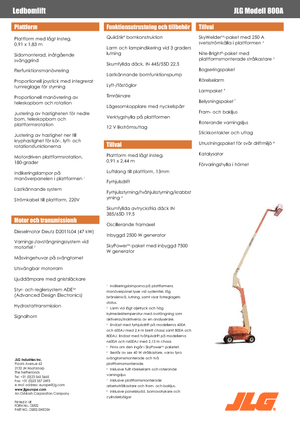 Колесни повдигачи с подвижна стрела JLG 800A