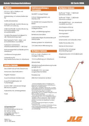 Колесни повдигачи с подвижна стрела JLG 800A