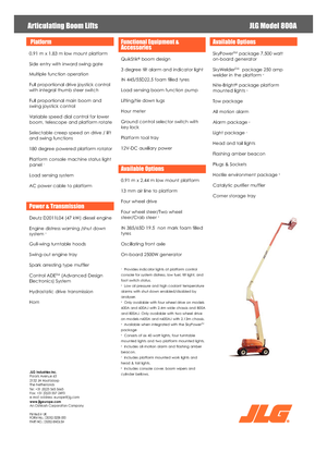 Колесни повдигачи с подвижна стрела JLG 800A