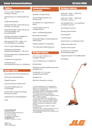 Колесни повдигачи с подвижна стрела JLG 800AJ