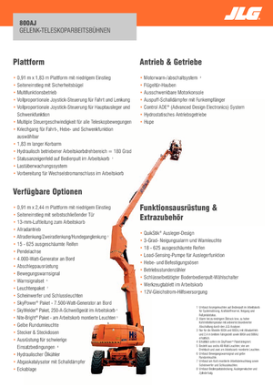 Колесни повдигачи с подвижна стрела JLG 800AJ