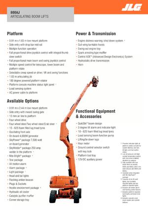 Колесни повдигачи с подвижна стрела JLG 800AJ