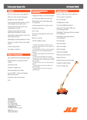 Колесни телескопични подемници JLG 800S