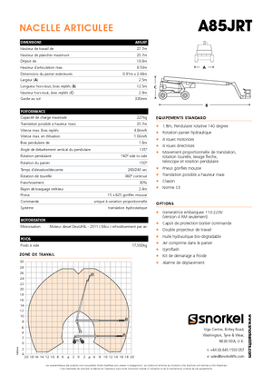 Колесни повдигачи с подвижна стрела Snorkel A85JRT
