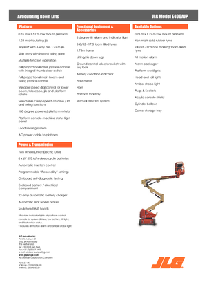 Колесни повдигачи с подвижна стрела JLG E400AJP