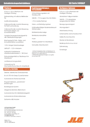 Колесни повдигачи с подвижна стрела JLG E400AJP