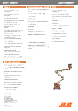 Колесни повдигачи с подвижна стрела JLG E400AJP