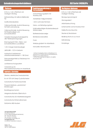 Колесни повдигачи с подвижна стрела JLG E400AJPN