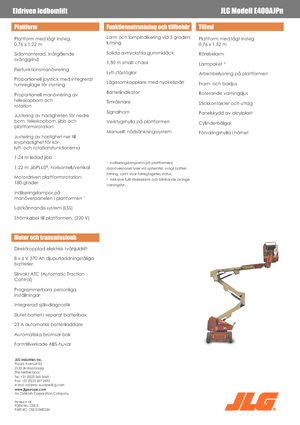 Колесни повдигачи с подвижна стрела JLG E400AJPN