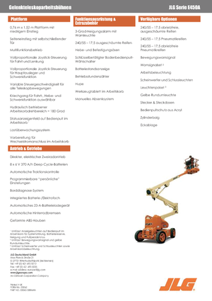 Колесни повдигачи с подвижна стрела JLG E450A