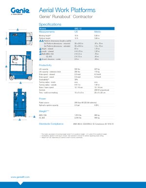 Колесни телескопични подемници Genie GRC-12 Runabout