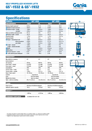 Колесни ножични автовишки Genie GS-1532