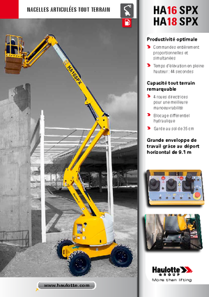 Колесни повдигачи с подвижна стрела Haulotte HA 16 SPX