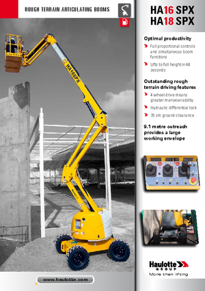Колесни повдигачи с подвижна стрела Haulotte HA 16 SPX