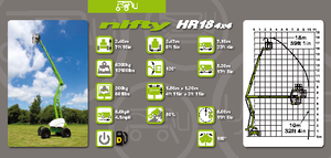 Колесни повдигачи с подвижна стрела Niftylift HR 18