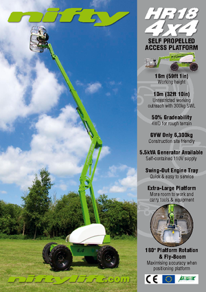 Колесни повдигачи с подвижна стрела Niftylift HR 18