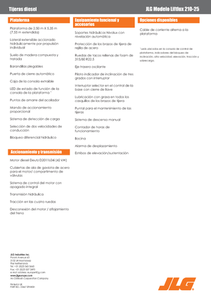 Колесни ножични автовишки JLG Liftlux 210-25