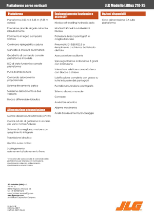 Колесни ножични автовишки JLG Liftlux 210-25