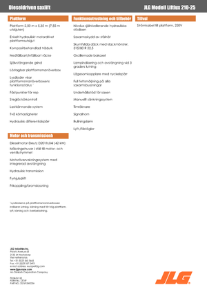 Колесни ножични автовишки JLG Liftlux 210-25