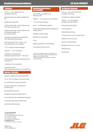 Колесни повдигачи с подвижна стрела JLG M400AJP