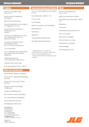 Колесни повдигачи с подвижна стрела JLG M400AJP