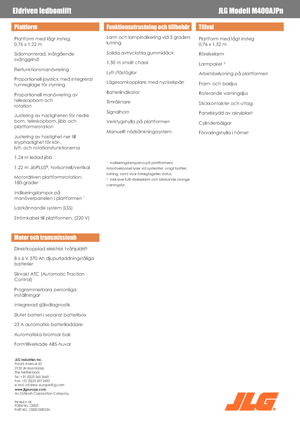 Колесни повдигачи с подвижна стрела JLG M400AJPN