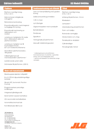 Колесни повдигачи с подвижна стрела JLG M400AN