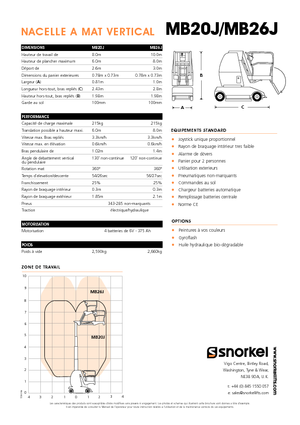 Подемници с единична вертикална мачта Snorkel MB26J