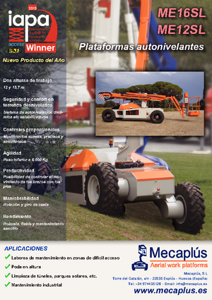 Колесни повдигачи с подвижна стрела Mecaplús ME 12 SL (4x2)