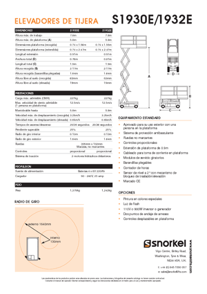 Колесни ножични автовишки Snorkel S1930E