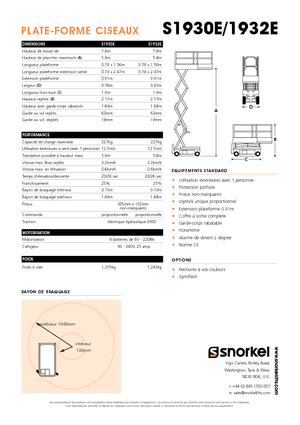 Колесни ножични автовишки Snorkel S1930E