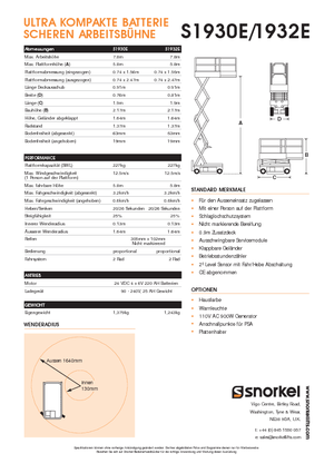 Колесни ножични автовишки Snorkel S1930E