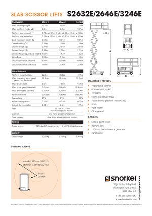 Колесни ножични автовишки Snorkel S3246E