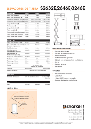 Колесни ножични автовишки Snorkel S3246E