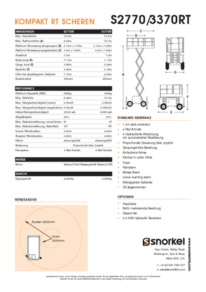 Колесни ножични автовишки Snorkel S2770RT