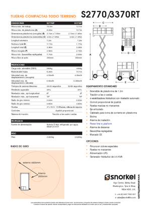 Колесни ножични автовишки Snorkel S2770RT
