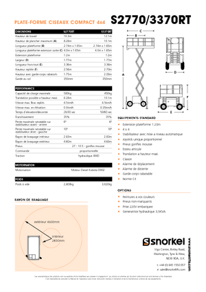 Колесни ножични автовишки Snorkel S2770RT