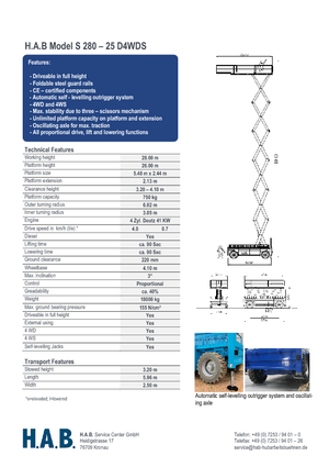 Колесни ножични автовишки HAB S 280-25 D 4WD S