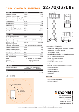 Колесни ножични автовишки Snorkel S3370BE