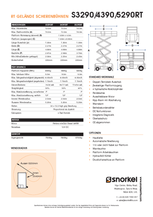 Колесни ножични автовишки Snorkel S 4390 RT