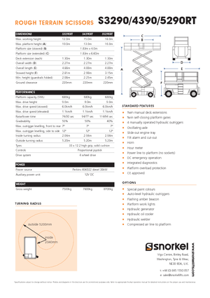Колесни ножични автовишки Snorkel S 4390 RT