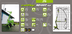 Колесни повдигачи с подвижна стрела Niftylift SD 120 T